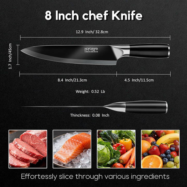 20cm Chefmesser Japanisches Handgeschmiedetes Kochmesser Aus Hochkohlensoffstahl Mit Ergonomischem H