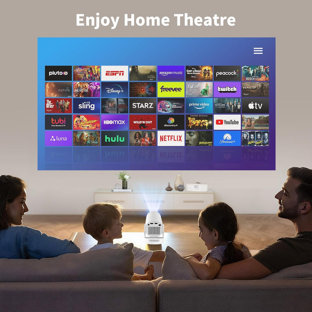 Mini Beamer, 4K 1080P Tragbarer Mini Projektor, Ausgestattet mit Bluetooth 5.4, HDMI-Schnittstelle,