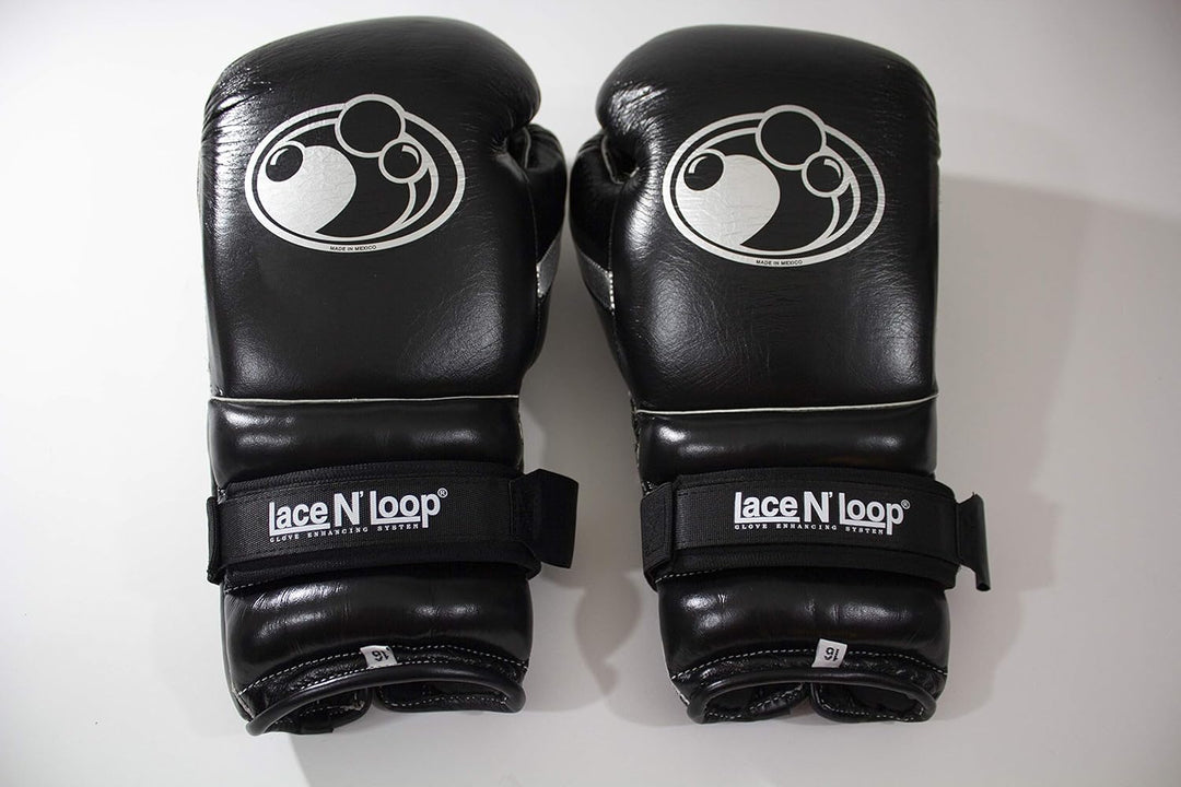 Lace N Loop Straps (Pair) - Lace-Up Boxing Glove Converter Schwarz, Schwarz
