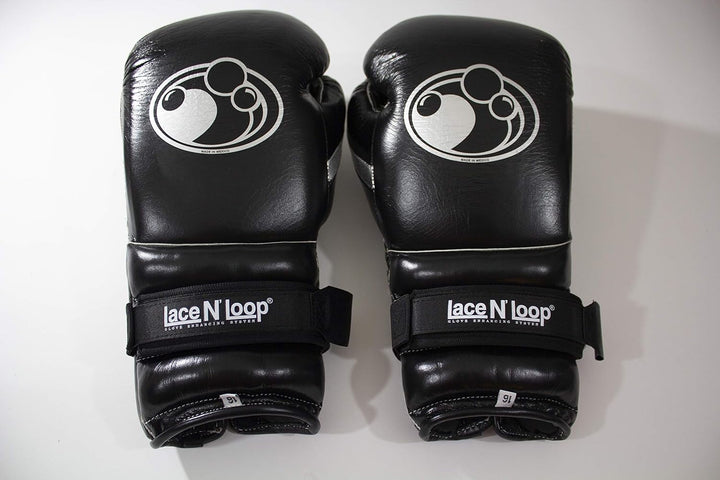 Lace N Loop Straps (Pair) - Lace-Up Boxing Glove Converter Schwarz, Schwarz