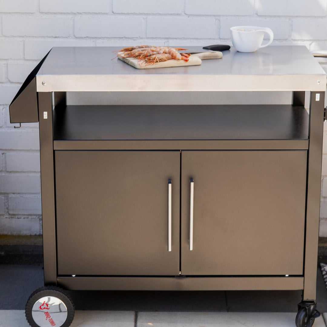BBQ-Toro Grillwagen 103,5 x 59 x 81 cm | Silber/Schwarz | Grilltisch mit grosser Arbeitsfläche | Gri
