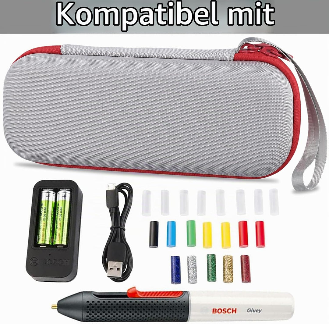 co2CREA Hart Tragbare Schutzhülle Etui Tasche für Bosch Akku Heissklebestift Gluey, Tragetasche komp
