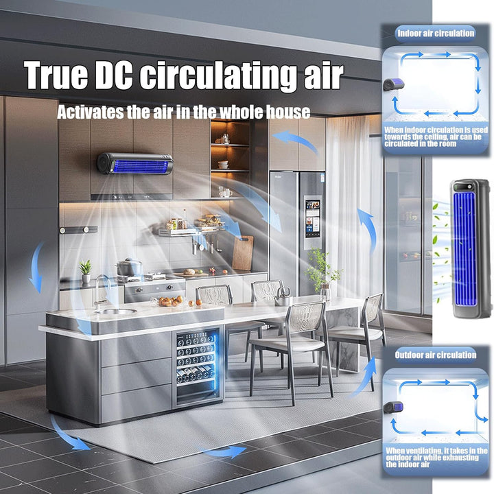 Festberg Cooling Ace,Portable Klimagerät,Wand Kabelloser Bladeless Mobile Air Cooler,Quiet Desktop T