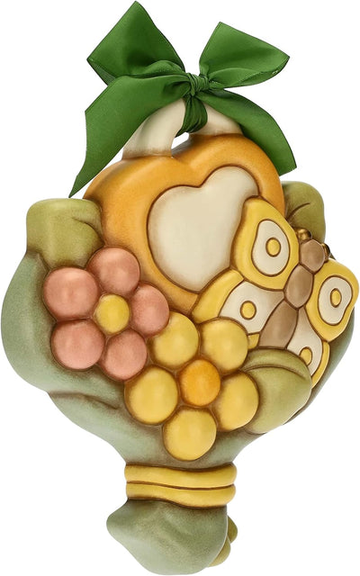 THUN - Formel mit Blumenstrauss - Keramik - Linie Herz der Mutter - Wohnen, Dekoration - 12,5 x 4 x