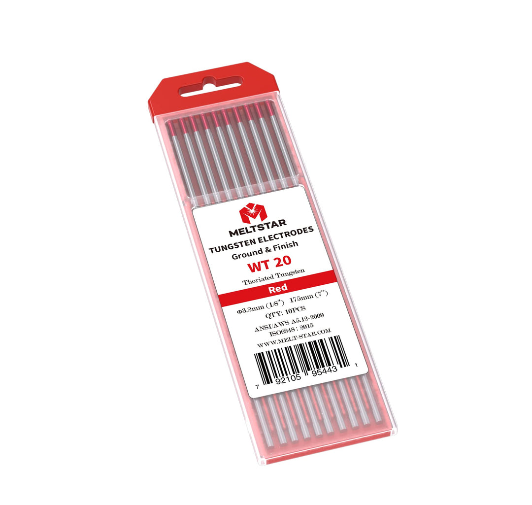 MELTSTAR WT20 Rot 2% Thoriumoxid WIG Wolframelektrode Elektrode Ø3.2 x 175MM 10 Stück Ø3.2 x 175MM R