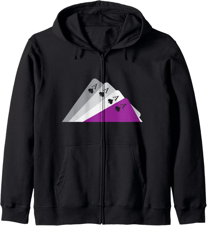 Genderfluid Kartenspiel LGBTQIA CSD Geschenk Ass Asexuell Kapuzenjacke
