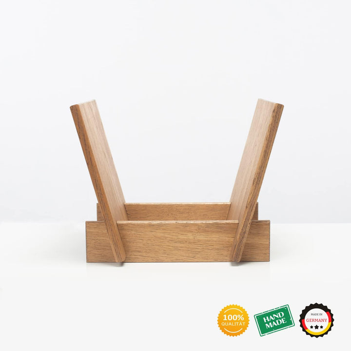 Rikmani Aufbewahrung von Vinylplatten - Schallplatten Halter Regal aus Eiche Massivholz im hochwerti