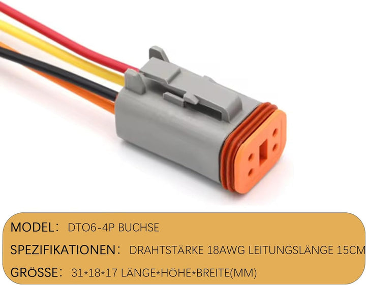 DT Stecker Connectors,Deutscher Stecker KFZ 4 Polig,Steckverbinder Wasserdichter,DT Serie Kabelsteck
