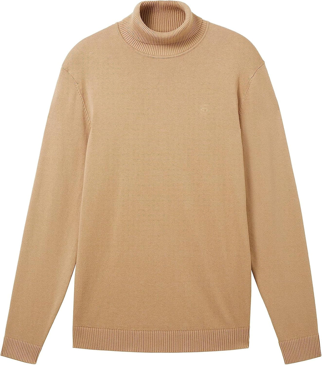 TOM TAILOR Herren Basic Rollkragen-Pullover aus Strick 3XL 10942 - Beach Sand, 3XL 10942 - Beach San