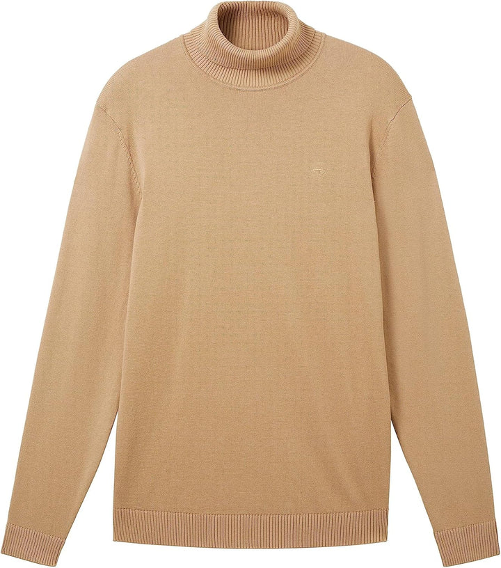 TOM TAILOR Herren Basic Rollkragen-Pullover aus Strick 3XL 10942 - Beach Sand, 3XL 10942 - Beach San