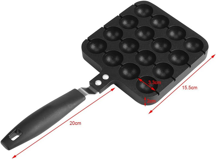 Natudeco 16-Loch-Gusseisen-Takoyaki-Pfanne Gusseisen-Pfanne Antihaft-Takoyaki-Pfanne Kochform Tablet