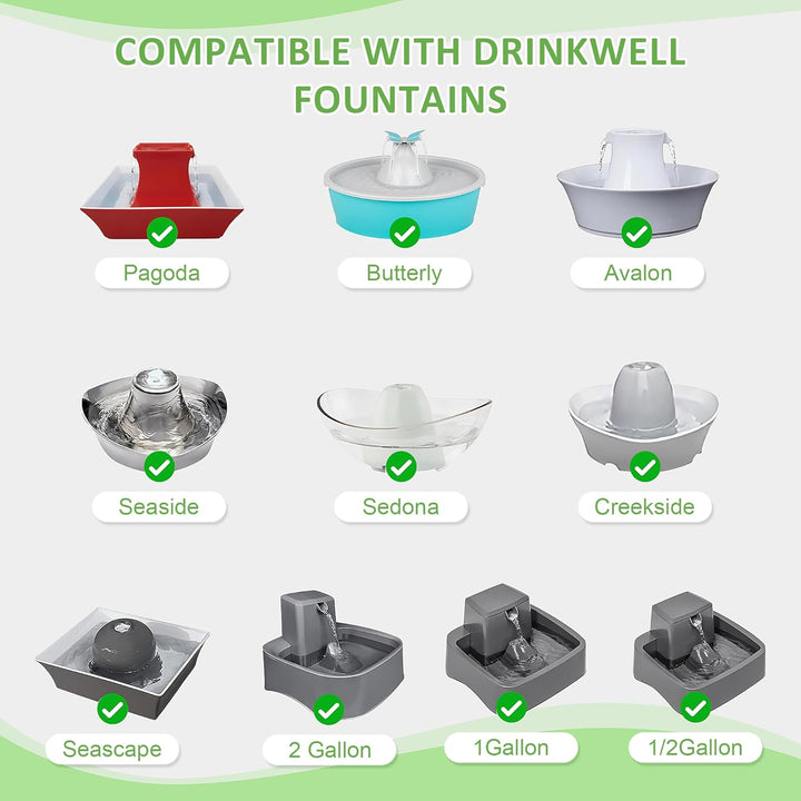 Katzenbrunnen Filter für PetSafe Drinkwell, 12 Stück Ersatzfilter & 12 Stück Schaumfilter, Katzenbru