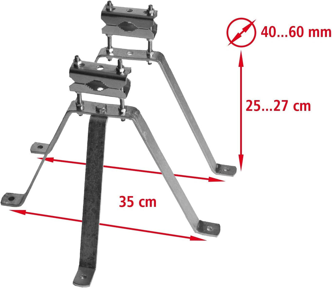 SKT MN03 Sat Mastbügel-Set Wandabstand 30 cm Mauerhalterung für Antennen-Mast feuerverzinkt 30 cm Wa
