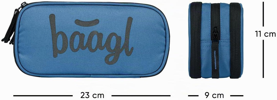 Baagl Federmäppchen Schule Federmappe mit 3 Fächer Teenager - Ocean Blue | Diese Federtasche und das
