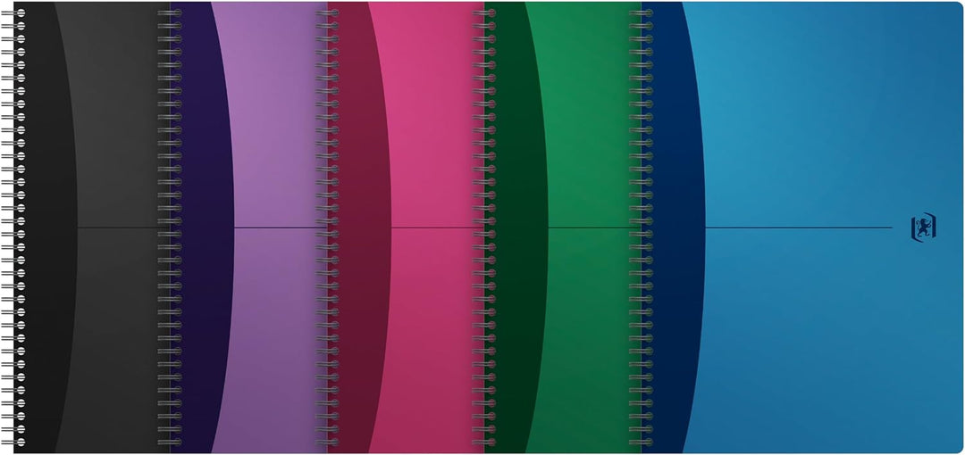 Oxford Spiralblock A4 liniert, Urban Mix, Spiral-Notizbuch, 5 Farben, 5 Stück, Liniert