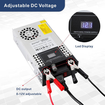BOSYTRO Regelbares Netzteil 0-24V 25A 600W Schaltnetzteil Transformator Power Supply Trafo 230v auf