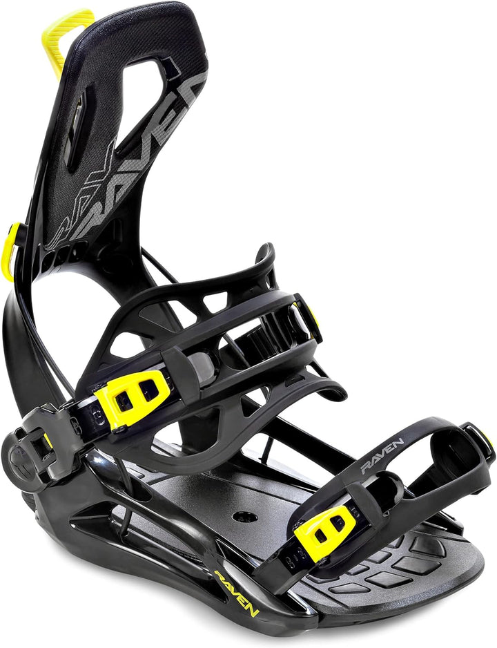 RAVEN Snowboard Set: Snowboard Pure Black + Bindung FT360 Black, Lemon Snowboard 151 cm + Bindung M