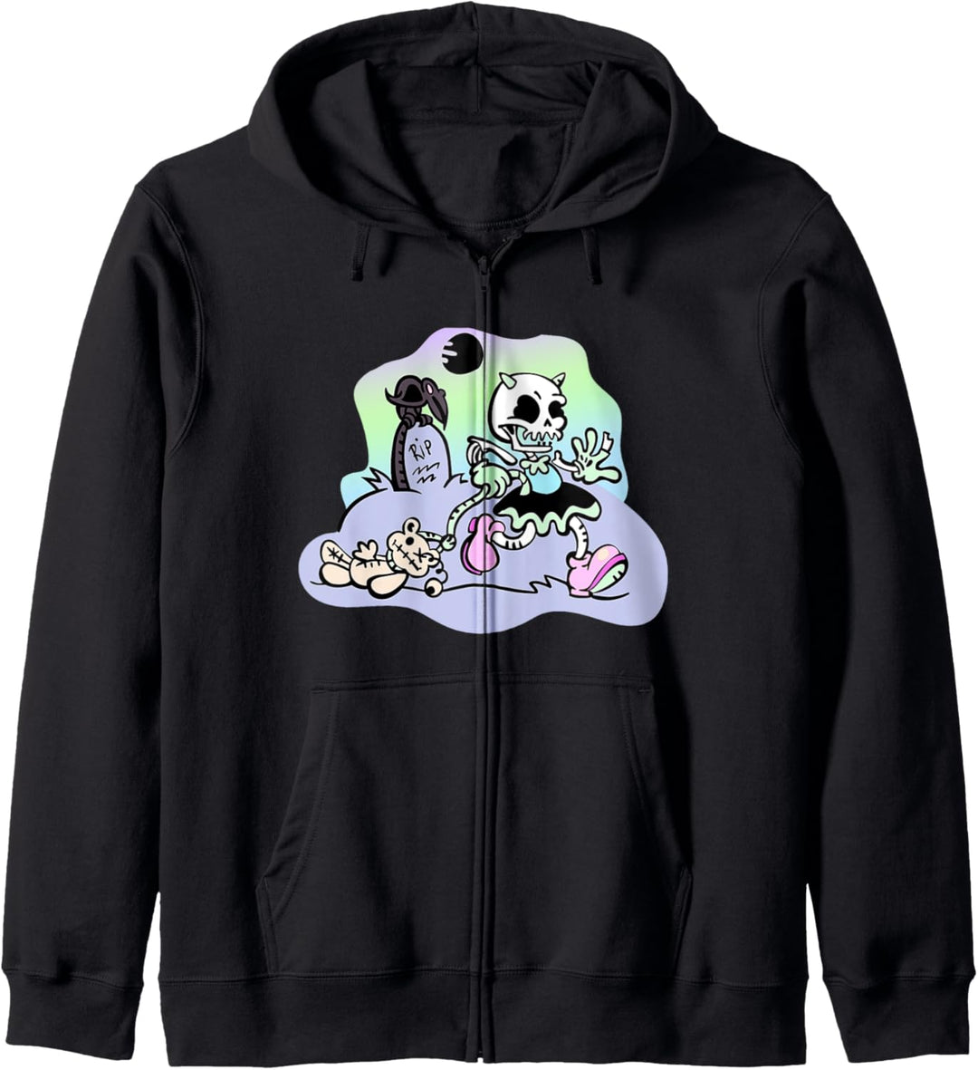 Creepy Skeleton Pastel Goth Soft Grunge Kawaii Clothing Girl Kapuzenjacke