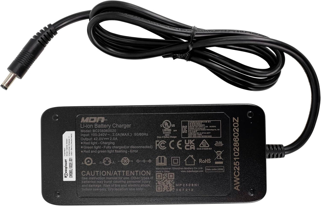 PowerSmart® 42V 2A Ladegerät Netzteil für 36V Akkus von Bullrock, Haamstede, Blue Glider, LLOBE Metr