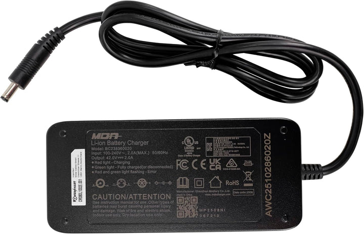 PowerSmart® 42V 2A Ladegerät Netzteil für 36V Akkus von Bullrock, Haamstede, Blue Glider, LLOBE Metr
