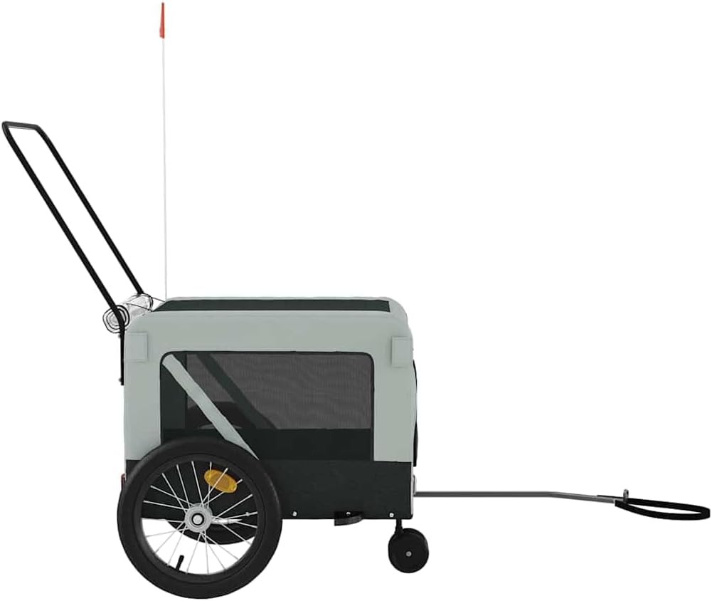 vidaXL Fahrradanhänger Hund Fahrradanhänger Hunde Radanhänger 123 x 63 x 66 cm Grau, 123 x 63 x 66 c