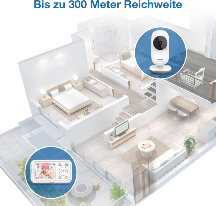 VTech Babymonitor VM3255 – Video-Babyphon mit beweglicher Kamera – Klarer Sound, 2,8" LCD-Farbbildsc