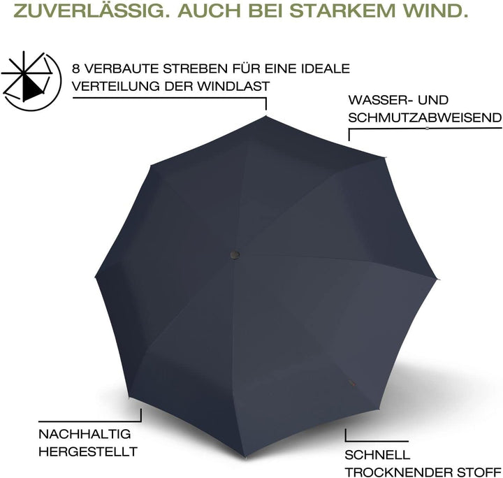 Knirps Regenschirm Horizon Manual I Nachhaltiger Regenschirm I Taschenschirm I Kompakter Regenschirm