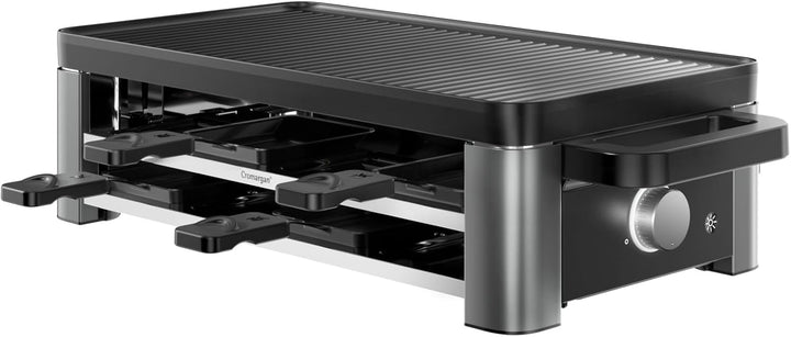 WMF Master Raclette Grill mit Keramikpfännchen und Schiebern, Raclette 8 Personen, 1500 W, mit Ablag