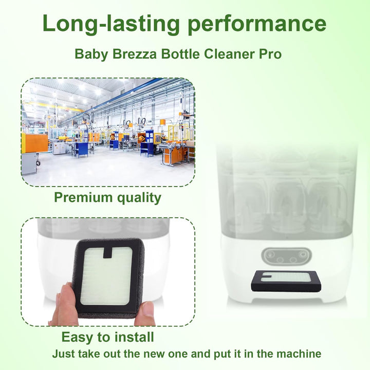 lasuroa 4stk HEPA-Filterersatz Kompatibel mit Baby Brezza Bottle Washer Pro, Hocheffizienter Staub-L