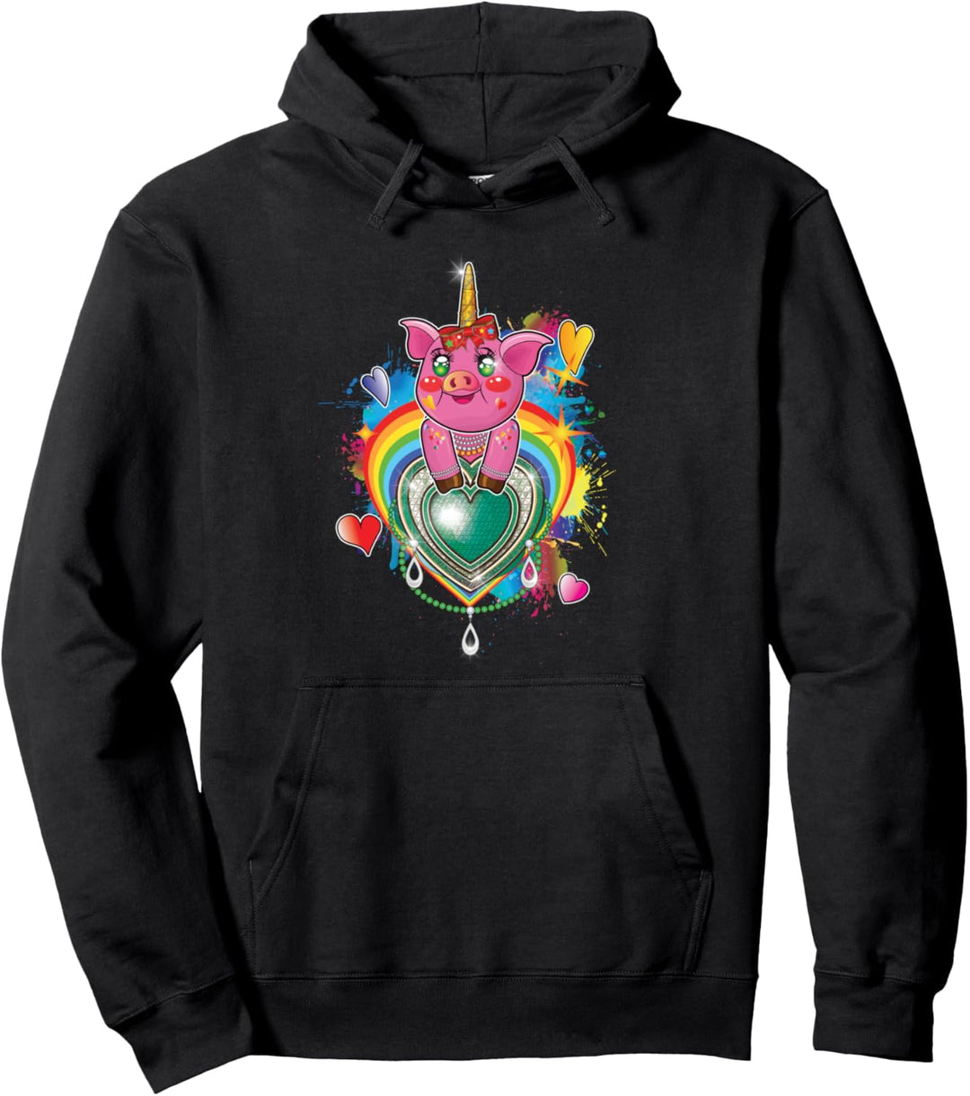 Cute Unique Kawaii Pig Unicorn Piggycorn Gifts for Girls Pullover Hoodie