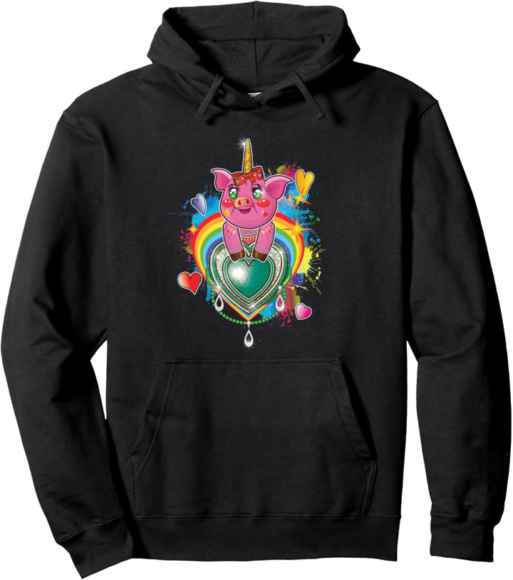 Cute Unique Kawaii Pig Unicorn Piggycorn Gifts for Girls Pullover Hoodie