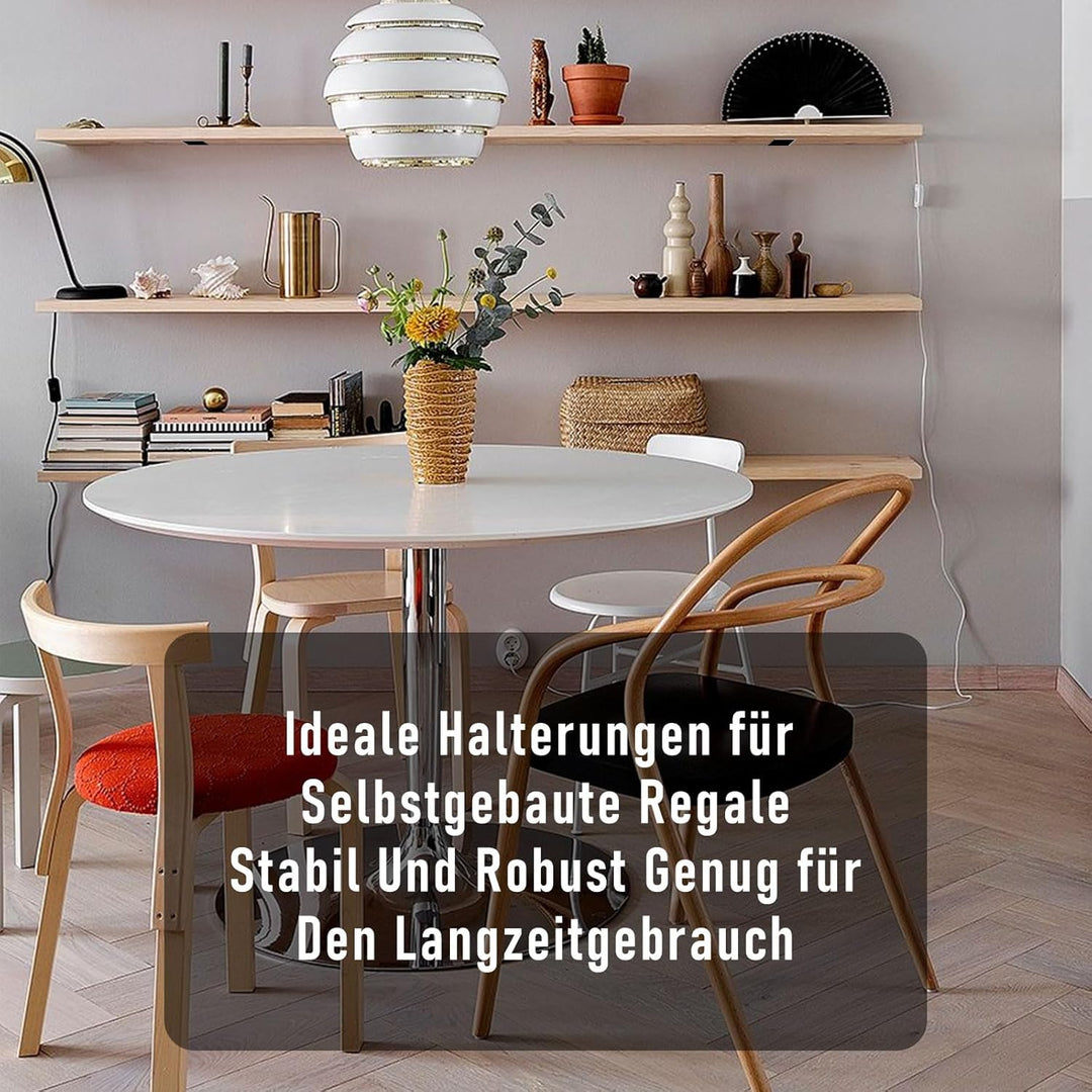 6 Stück Regalträger, Schwerlastträger Schwarz Regalhalterung Wandträger Unterstützung Schwarz Metall