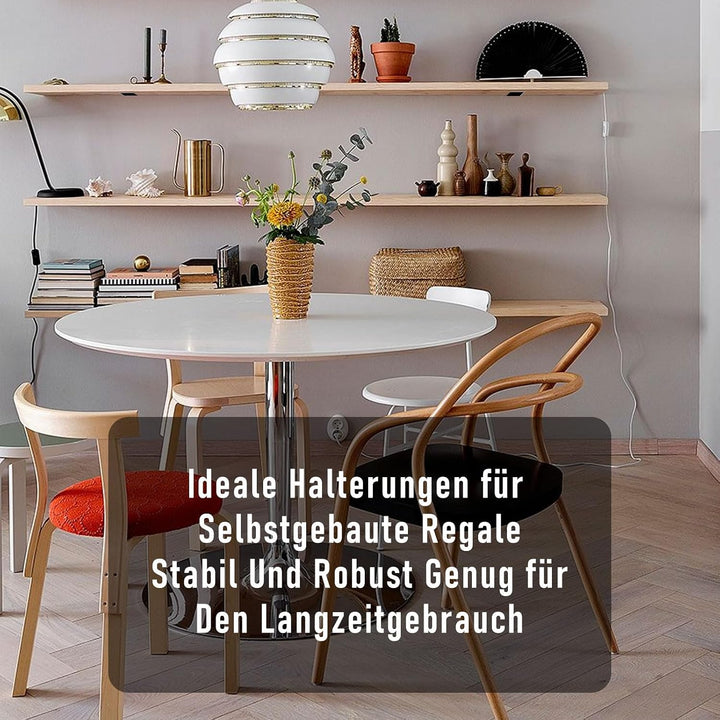 6 Stücke Regalhalterung Regalträger 10cm, Industrielle Regal Wandhalterung, Wandregal Halter mit Bef