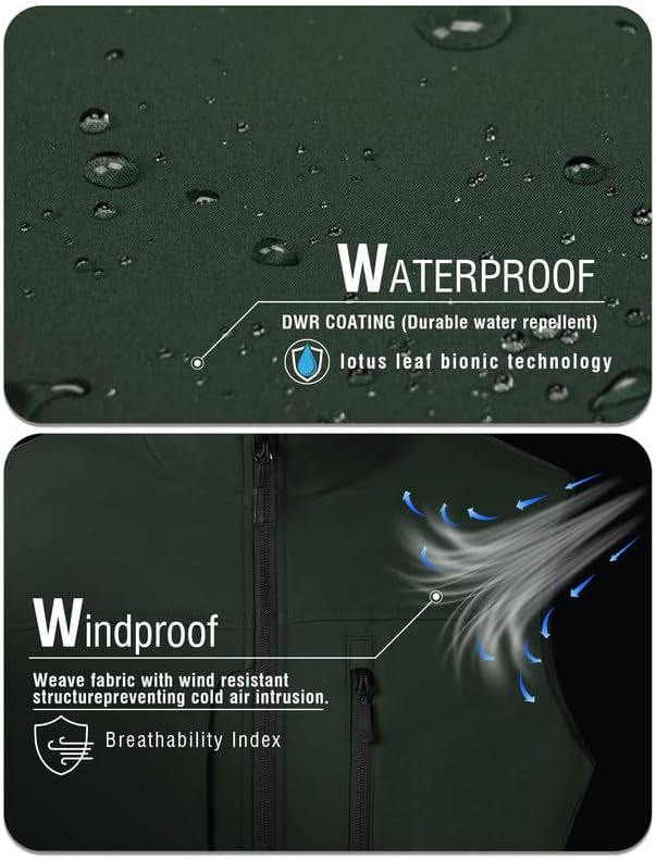 Zzkouine Leichte Softshell Weste für Herren, Bodywarmer Fleece Weste Full Zipp Softshellweste, Weste