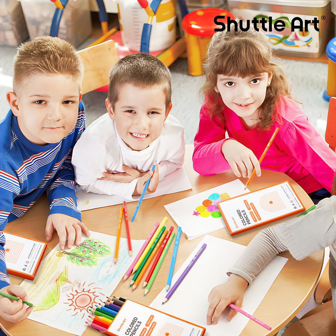 Shuttle Art Buntstifte Set, 144 Buntstifte Kinder, Farbstifte mit 12 Lebendigen Farben, 12er Packung
