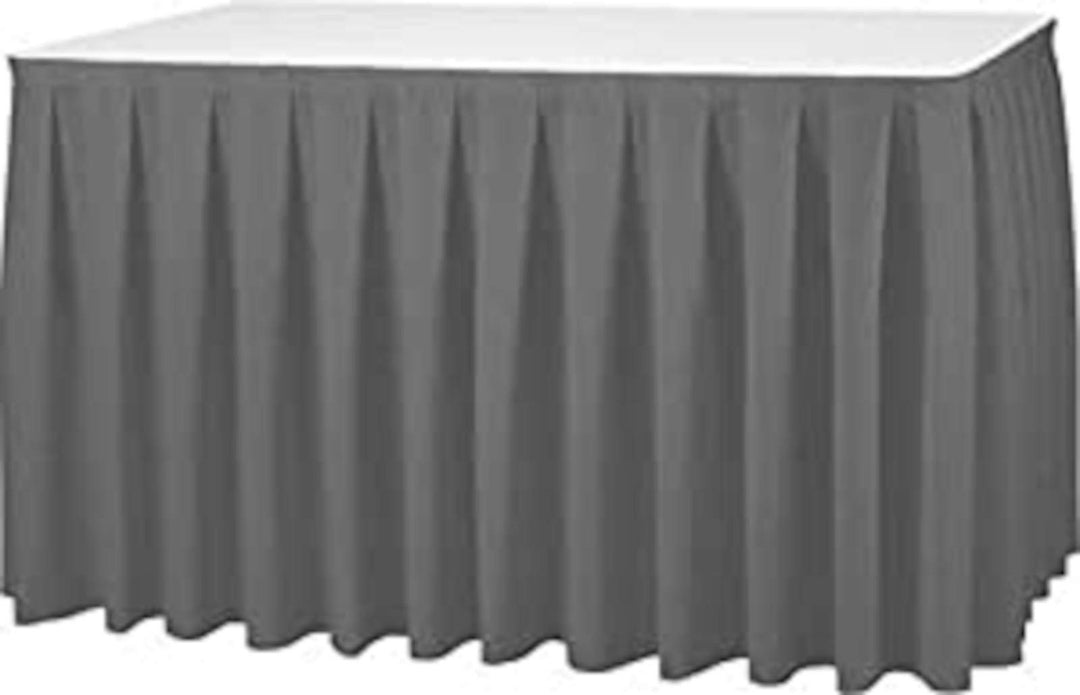 Gastro Uzal - Skirting Excellent Tischrock mit Kellerfalte Grössen für Tische, Büffet (Anthrazit, 49