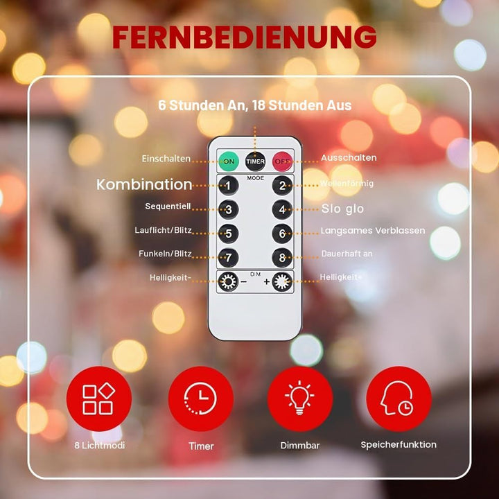 Mineup 3PCS LED Geschenkboxen, Weihnachtsdeko Mit Timer, 8 Modi Weihnachts Dekoboxen, Beleuchte Weih