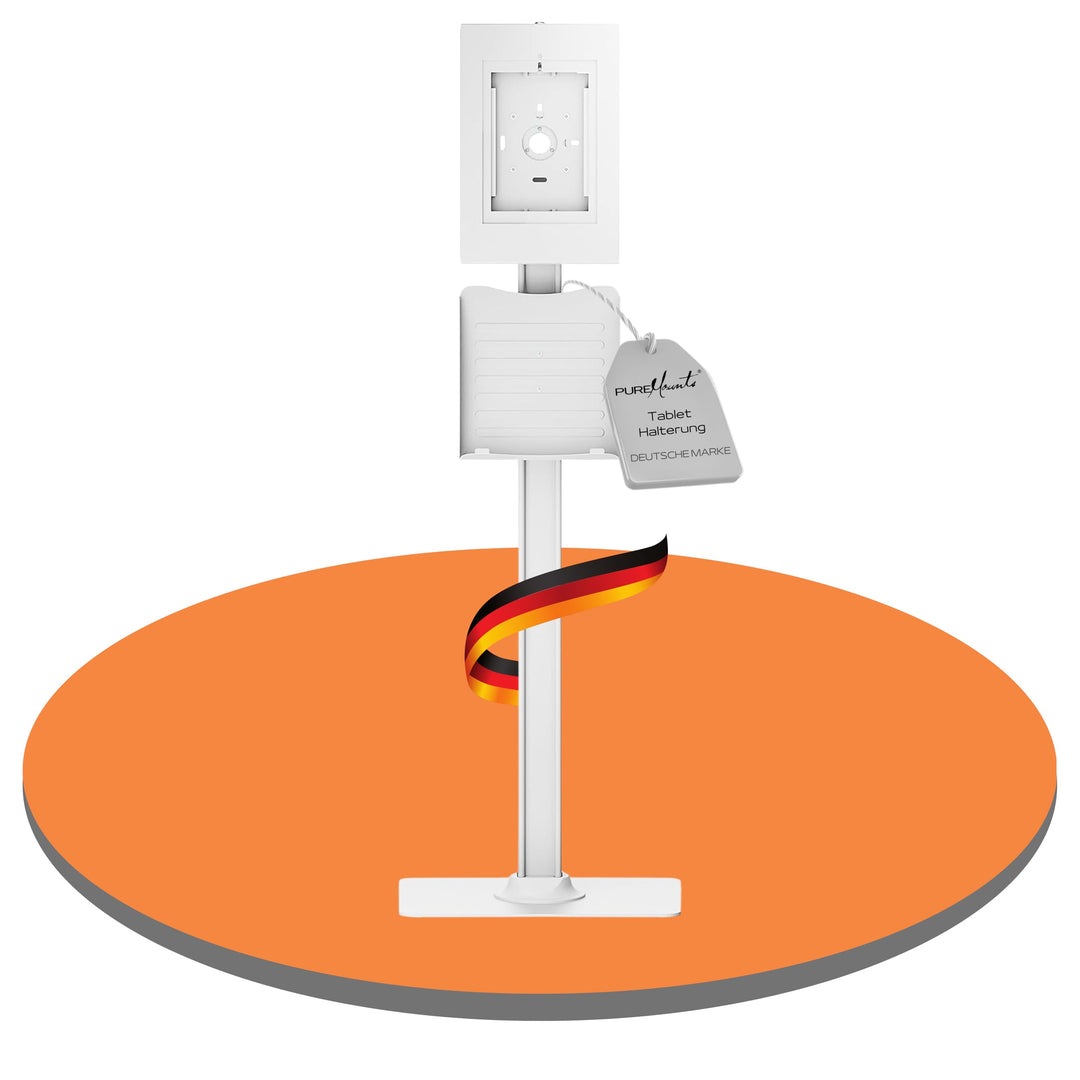 PureMounts® Tablet Halterung mit abschliessbarem Stahlgehäuse für iPad 5/6/7/8/9/ IPad Air 9.7"/ 10.