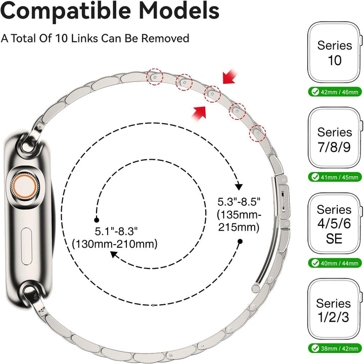 Metall Kompatibel mit Apple Watch Armband 42mm(Series 11 10) 40mm 41mm 38mm, Damen Herren Edelstahl