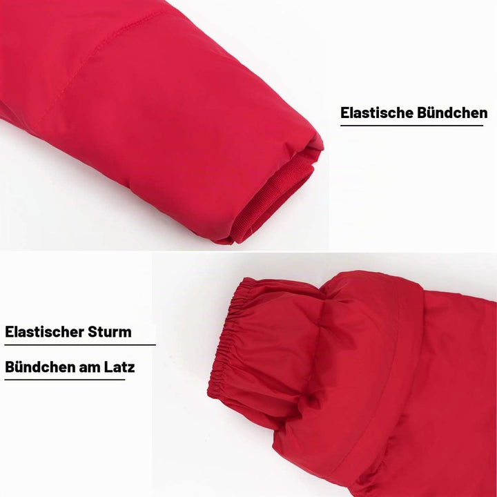 Kinder Bekleidungsset Junge Mädchen Süss Schneeanzug mit Kaputze Daunenjacke + Skihose 2tlg Verdickt