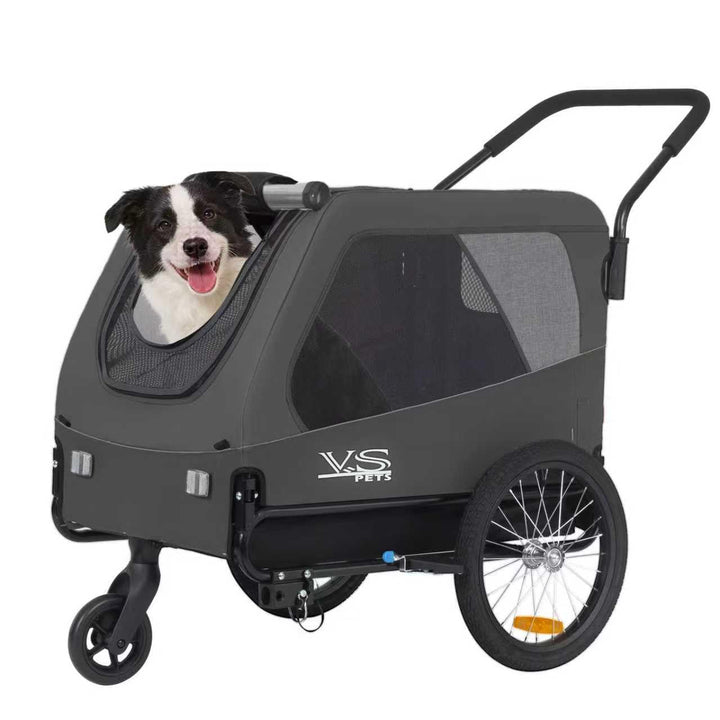 Tiggo VS Pets L Hundeanhänger & Jogger 2-in-1 Hundebuggy, Fahrradanhänger Klappbar,gross ca. 250 Lit