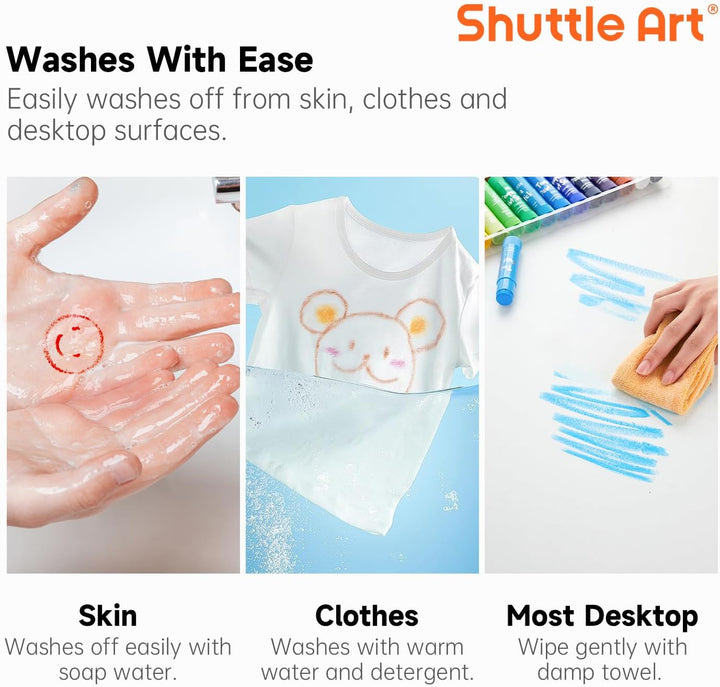 Shuttle Art Tempera Malstifte, 20 pastell feste Tempera Gouache farbstifte für Kinder, schnell trock