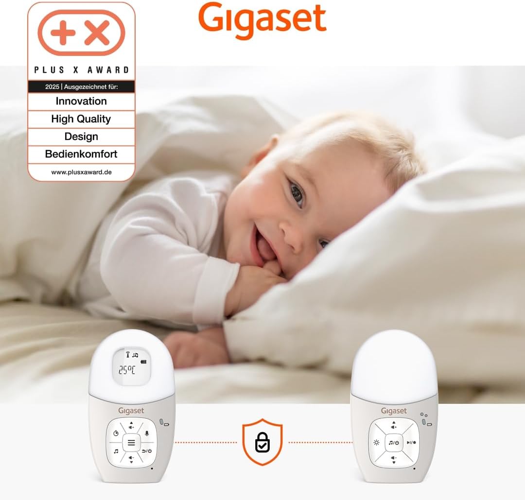 Gigaset Baby 100 Audio – Audio-Babyphone mit DECT-Technologie – Sichere Zwei-Wege-Kommunikation – 30
