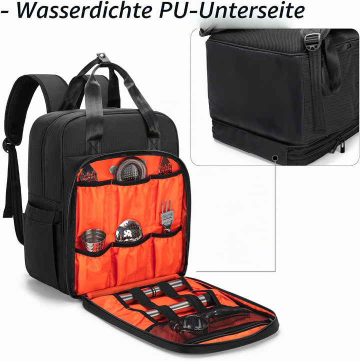CURMIO Cocktail Shaker Set Tasche, Aufbewahrungstasche für Bartender Sets, Tragetasche für Barkeeper