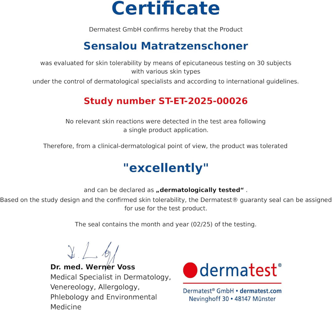 Sensalou Matratzenbezug Reissverschluss Encasing für Allergiker - 100 x 200 cm 1 100 x 200 x 20 cm,