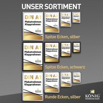 Dreifke 5 Plakatrahmen DIN A1 | 25mm Aluminium Profil, schwarz | inkl. entspiegelter Schutzscheibe |