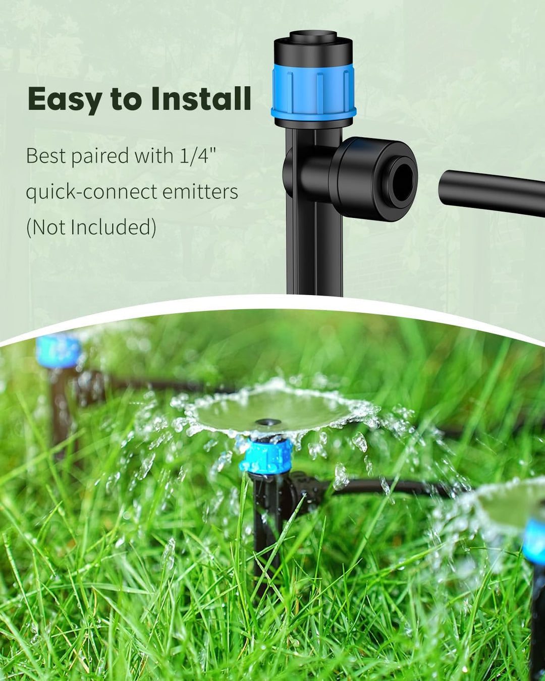 Pawfly 152 m 6,35 mm Tropfbewässerungsschlauch, schwarze PE-Rohrrolle für Gartenbewässerung, Blindro