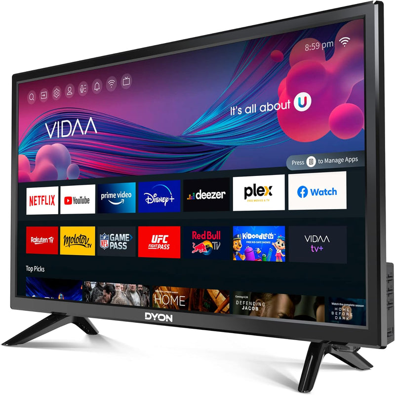 DYON Smart 24 VX 60 cm (24 Zoll) Fernseher (HD Smart TV, HD Triple Tuner (DVB-C/-S2/-T2), App Store,