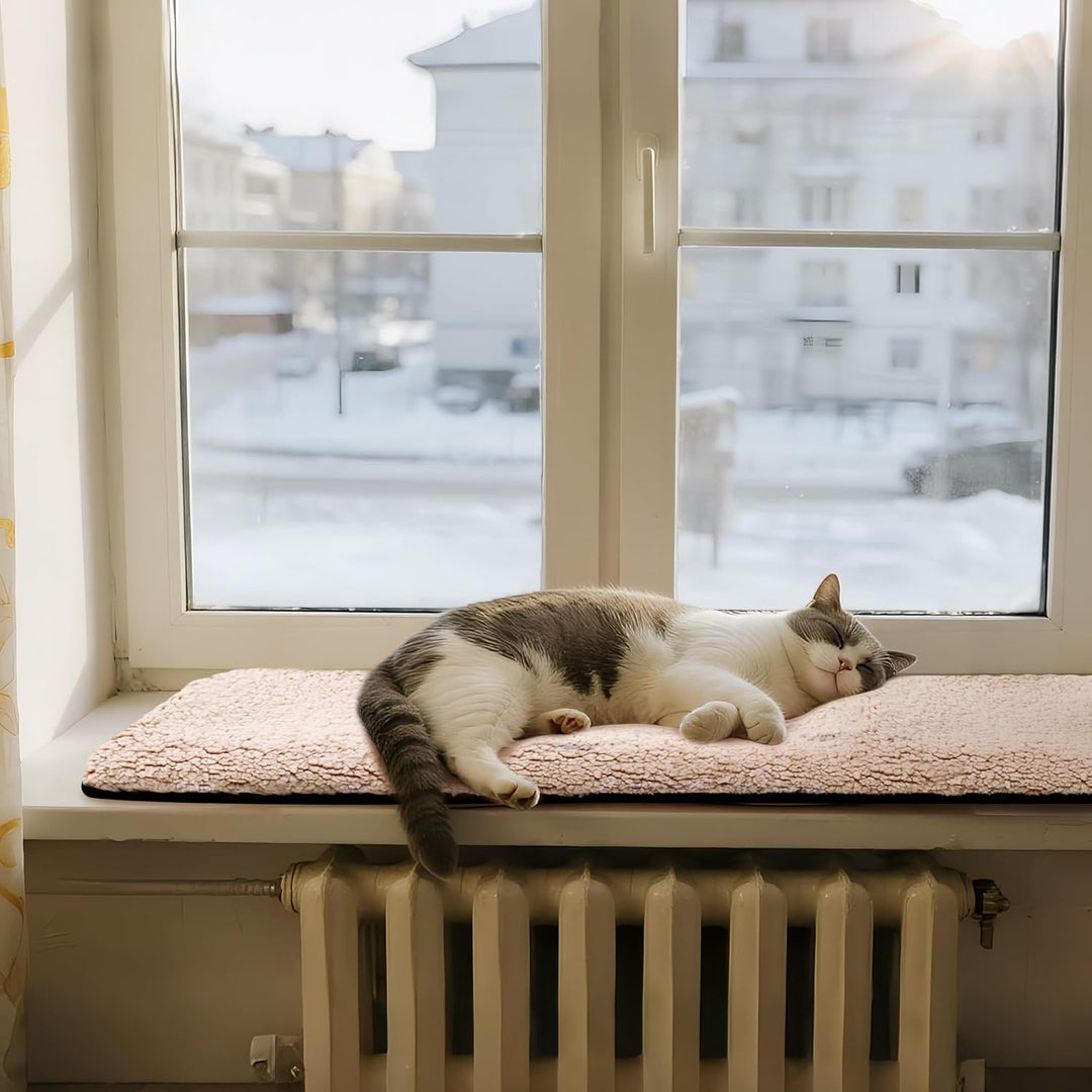 Pet Prime Katzen Fensterliege – Katzenbett Flauschig Fensterbank Liegeplatz mit Rutschfester Unterse