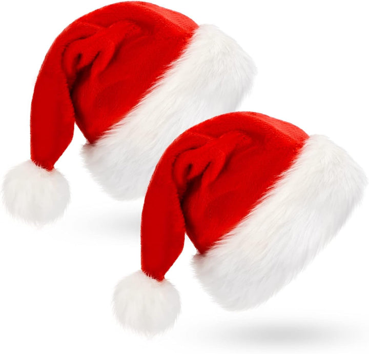 BOSONER Weihnachtsmütze Nikolausmütze Plüsche Weihnachtsmann Mütze: Rote Santa Mütze Warm Dicker Nik